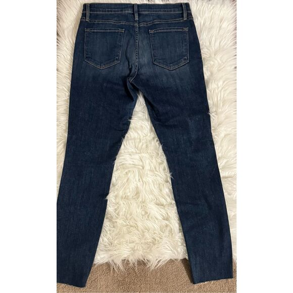 Frame Le Skinny De Jeanne Distressed Stretch Denim Jeans Park Jefferson Size 29 - Picture 4 of 12